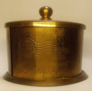 ✉️ Vintage Brass Stamp Roll Dispenser Boho Desk Decor